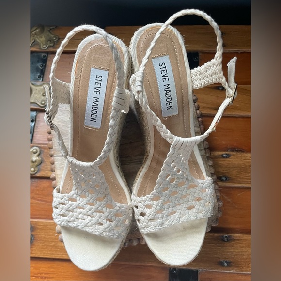 Steve Madden Macrame Wedge Sandals - Picture 2 of 5